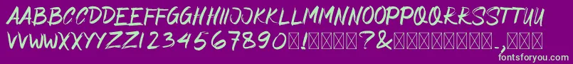 AsimoneBrush Font – Green Fonts on Purple Background