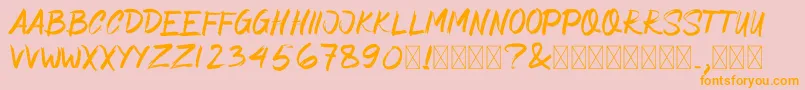 AsimoneBrush Font – Orange Fonts on Pink Background