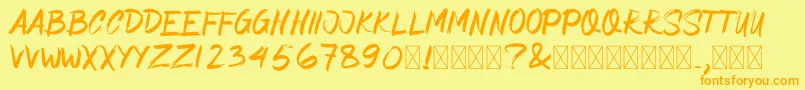 AsimoneBrush Font – Orange Fonts on Yellow Background