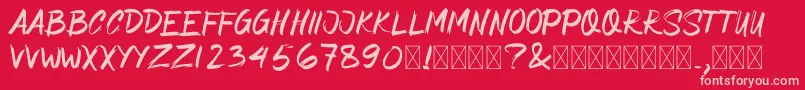 AsimoneBrush Font – Pink Fonts on Red Background