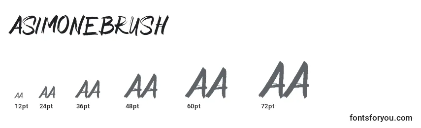 Размеры шрифта AsimoneBrush