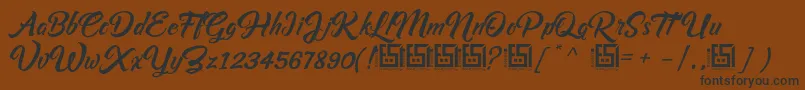Czcionka Asiyah Script   Demo – czarne czcionki na brązowym tle
