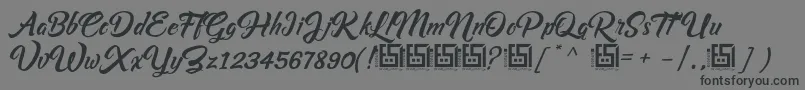 フォントAsiyah Script   Demo – 黒い文字の灰色の背景