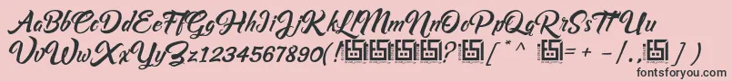 Asiyah Script   Demo-Schriftart – Schwarze Schriften auf rosa Hintergrund