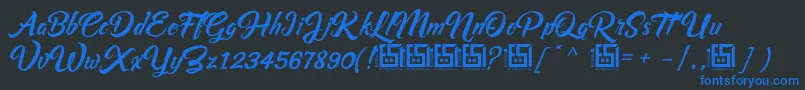 Asiyah Script   Demo Font – Blue Fonts on Black Background