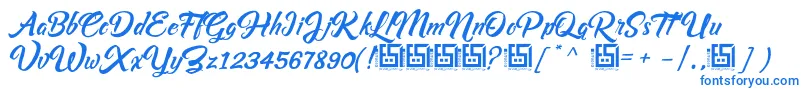 Asiyah Script   Demo Font – Blue Fonts on White Background