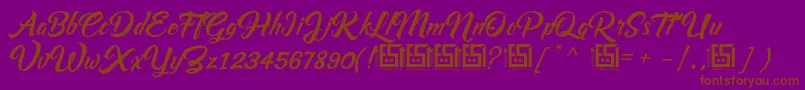 Asiyah Script   Demo-Schriftart – Braune Schriften auf violettem Hintergrund