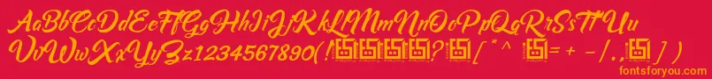 Asiyah Script   Demo Font – Orange Fonts on Red Background