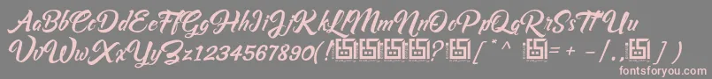 Asiyah Script   Demo-Schriftart – Rosa Schriften auf grauem Hintergrund