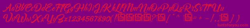 Asiyah Script   Demo Font – Red Fonts on Purple Background