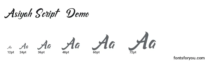 Размеры шрифта Asiyah Script   Demo