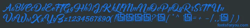 Asiyah Script   Demo Font – Blue Fonts on Black Background