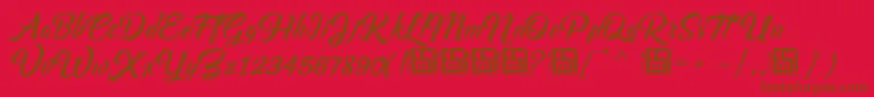 Asiyah Script   Demo Font – Brown Fonts on Red Background
