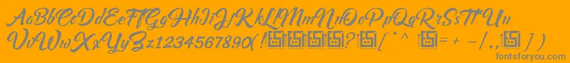 Fonte Asiyah Script   Demo – fontes cinzas em um fundo laranja