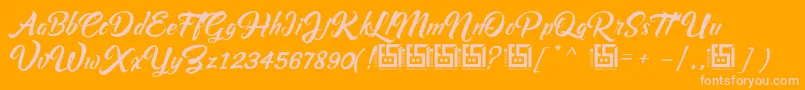 Asiyah Script   Demo-Schriftart – Rosa Schriften auf orangefarbenem Hintergrund