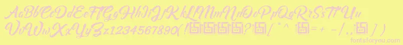 Police Asiyah Script   Demo – polices roses sur fond jaune