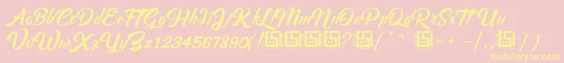 Asiyah Script   Demo-Schriftart – Gelbe Schriften auf rosa Hintergrund
