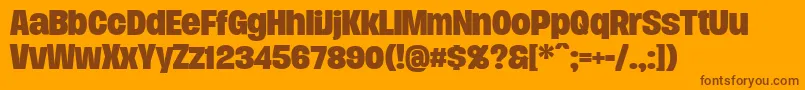 DueraNormboldPersonal Font – Brown Fonts on Orange Background