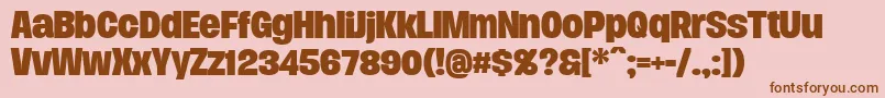 DueraNormboldPersonal Font – Brown Fonts on Pink Background