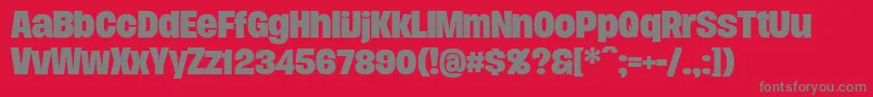 フォントDueraNormboldPersonal – 赤い背景に灰色の文字