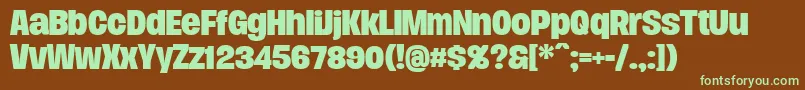 Шрифт DueraNormboldPersonal – зелёные шрифты на коричневом фоне