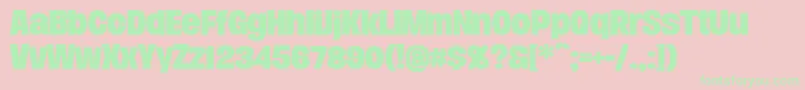 DueraNormboldPersonal Font – Green Fonts on Pink Background