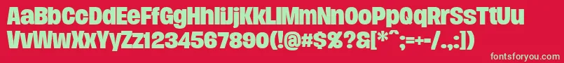 DueraNormboldPersonal Font – Green Fonts on Red Background