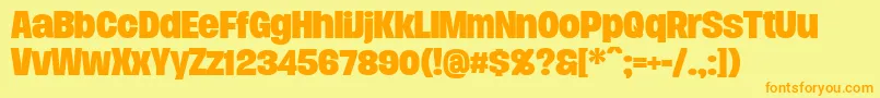 DueraNormboldPersonal Font – Orange Fonts on Yellow Background