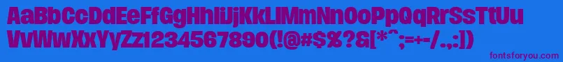 DueraNormboldPersonal Font – Purple Fonts on Blue Background