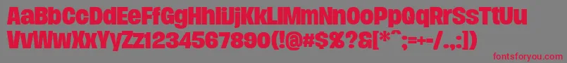 DueraNormboldPersonal Font – Red Fonts on Gray Background