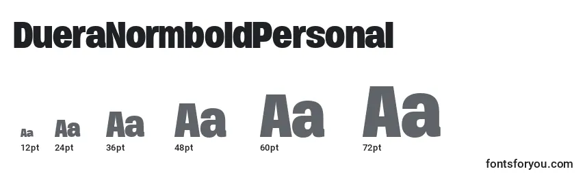 DueraNormboldPersonal Font Sizes
