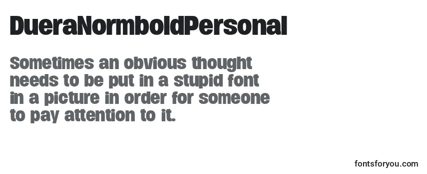 Review of the DueraNormboldPersonal Font