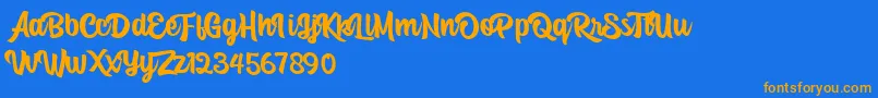 Asking Mind Font – Orange Fonts on Blue Background