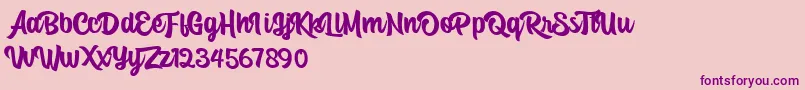 Asking Mind Font – Purple Fonts on Pink Background