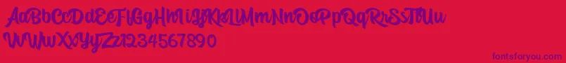 Asking Mind Font – Purple Fonts on Red Background