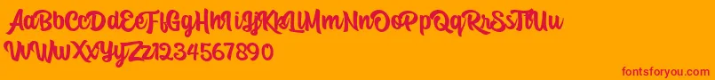 Asking Mind Font – Red Fonts on Orange Background