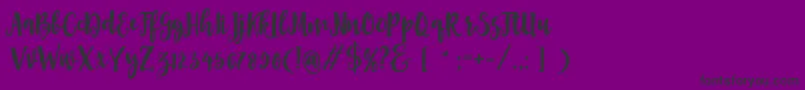 Fonte Asly Brush – fontes pretas em um fundo violeta