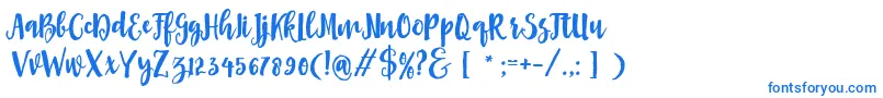Asly Brush Font – Blue Fonts on White Background