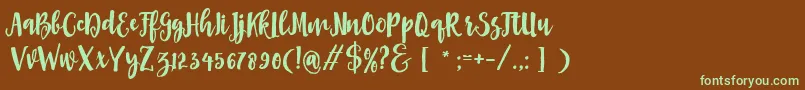 Asly Brush-fontti – vihreät fontit ruskealla taustalla
