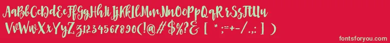 Asly Brush Font – Green Fonts on Red Background