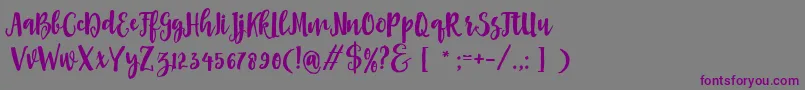 Asly Brush-Schriftart – Violette Schriften auf grauem Hintergrund