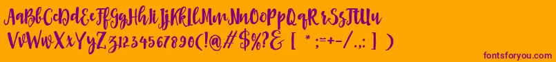 Asly Brush Font – Purple Fonts on Orange Background