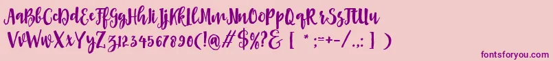 Asly Brush Font – Purple Fonts on Pink Background