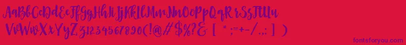 Asly Brush-Schriftart – Violette Schriften auf rotem Hintergrund
