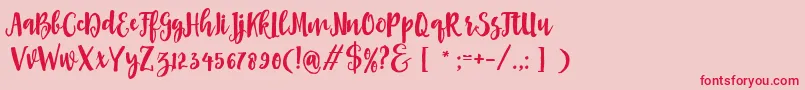 Asly Brush Font – Red Fonts on Pink Background