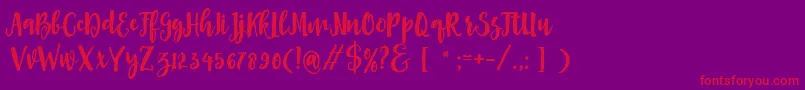 Asly Brush Font – Red Fonts on Purple Background