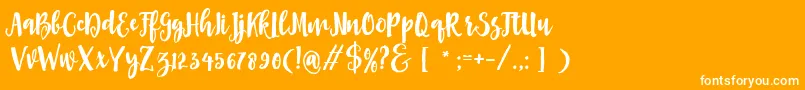 Asly Brush Font – White Fonts on Orange Background