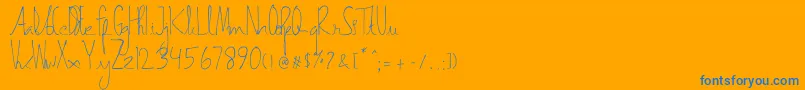 Asmarandana-Schriftart – Blaue Schriften auf orangefarbenem Hintergrund