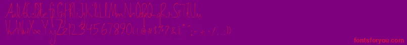 Asmarandana-Schriftart – Rote Schriften auf violettem Hintergrund