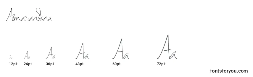 Размеры шрифта Asmarandana
